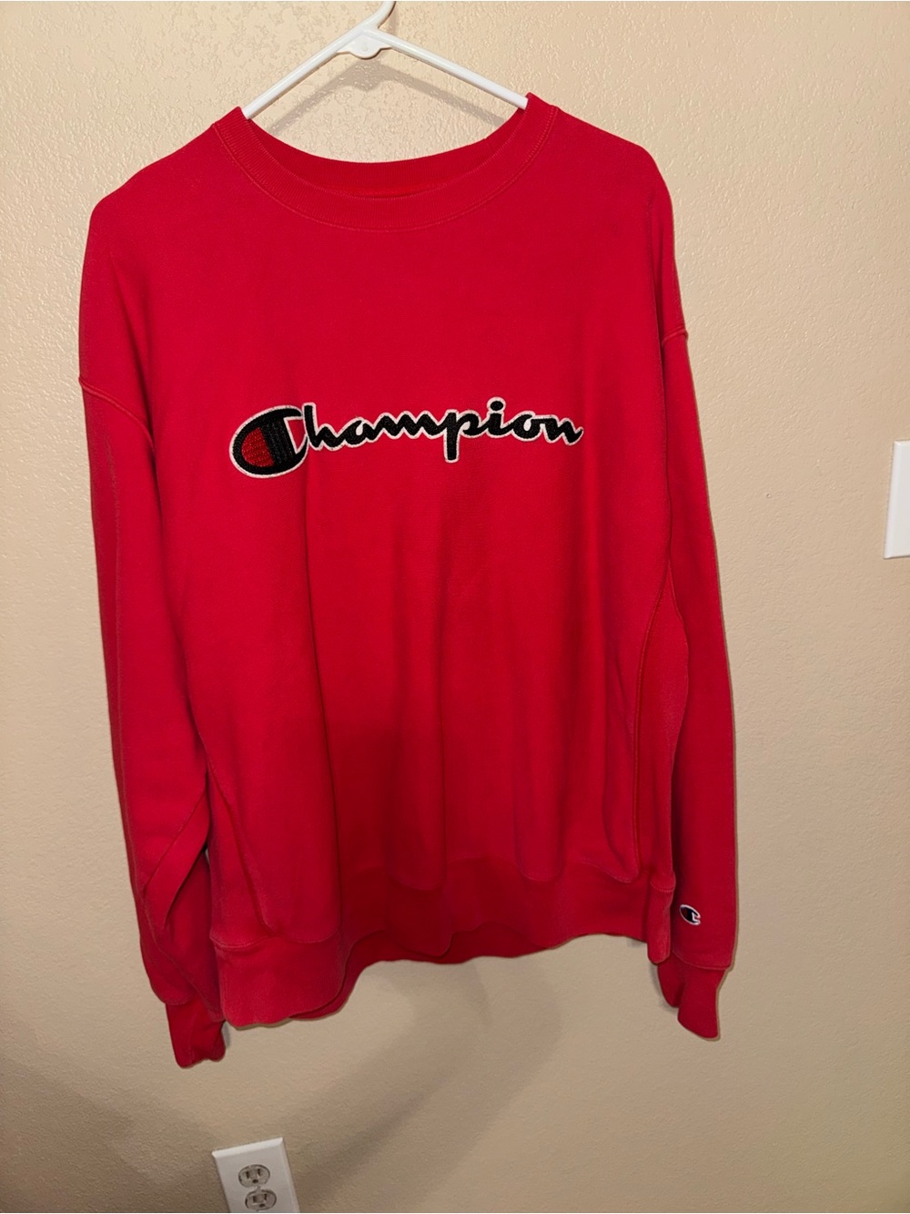 Oversized Red Champion X-Large Crewneck Sweatshirt